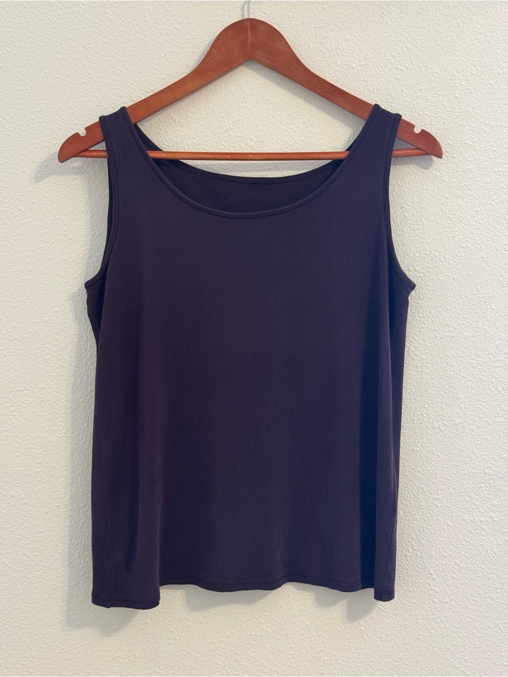 Eileen Fisher Purple 100% Silk Tank Top Estimated Small Scoop Neck